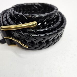 Leather Belt Bonded Lacing Black 42.5" Long 1" Wide